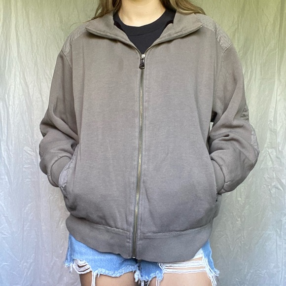Hawke & Co Other - Hawke & Co. XL Grey With Soft Black Faux Fur Lining Zip Up Bomber Jacket